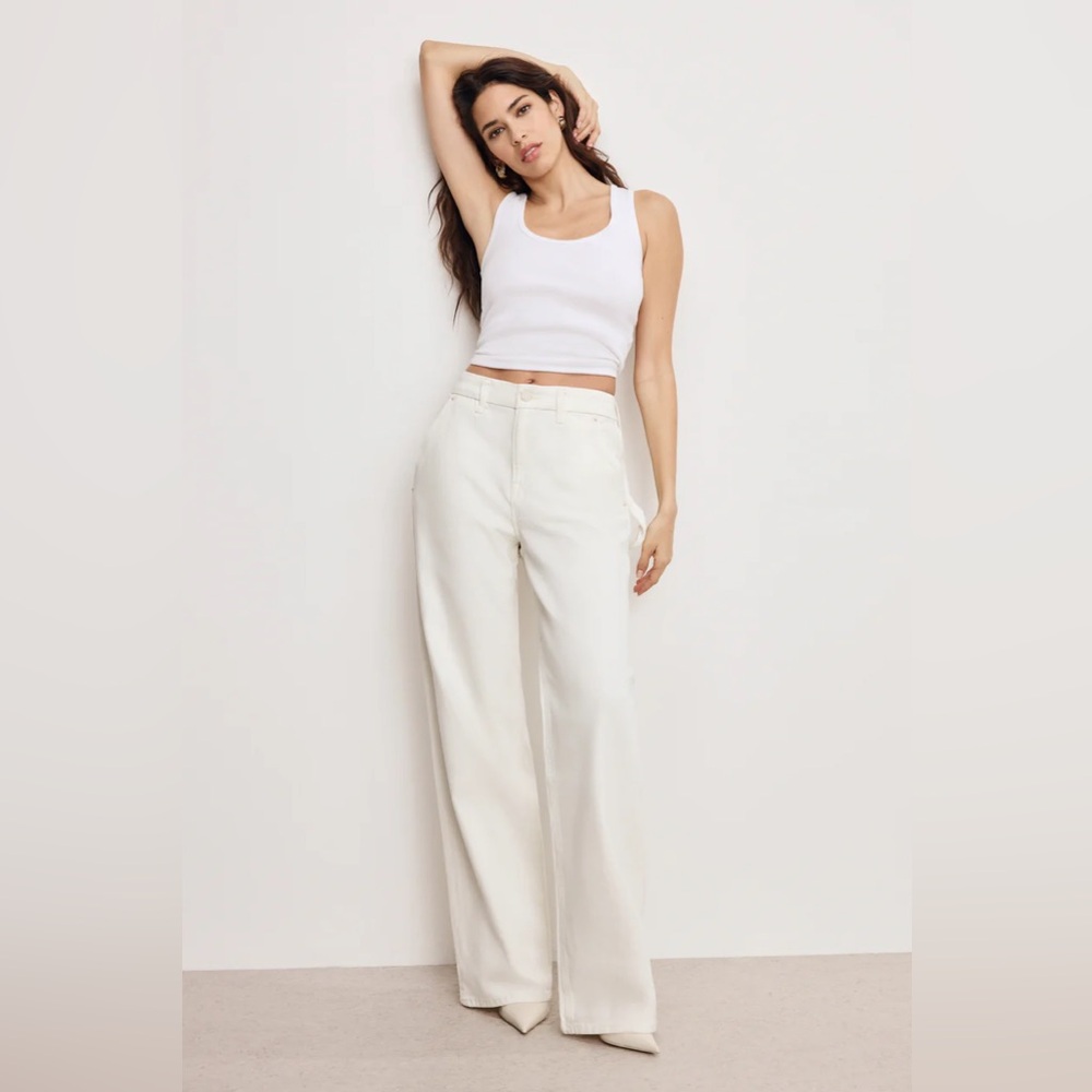 Good American White Flare Jeans